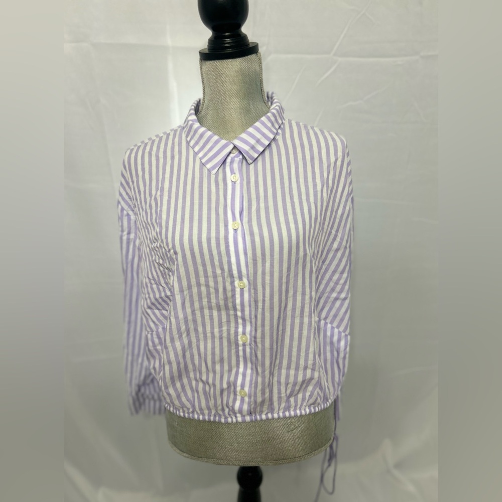 NWT Savage X Fenty Women's Lilac Striped Matching Pajama Shirt and Shorts Sz 1X